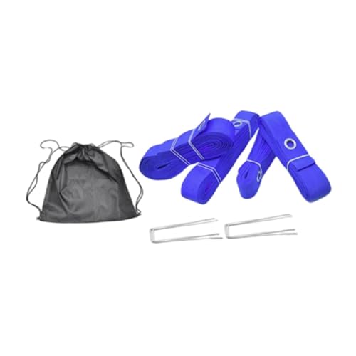 Vaveren 4Pcs Professional Beach Volleyball Lines Boundary Lines Practice Sturdy Portable 26 ft 52 ft Volleyball Court Cords for Grass - color: Blue