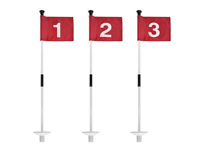 Golf Flagstick for Portable Sectional Yard - Foldable Golf Pin Flag with Putting Flag Ideal for Backyard Practice - color: red-flag