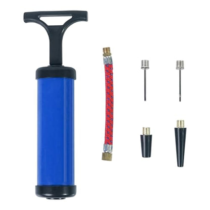Aoneky 6-Inch Portable Hand Ball Pump - Compact Inflation Kit with 2 Needles, 2 Nozzles, Hose for Sports Balls, Basketball, Football, Pool Floats