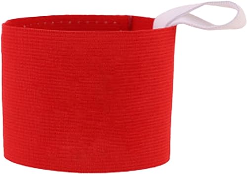 1Pc Red Adult Squad Armbands Elastic Non-Slip Adjustable Arm Band Neon Colored Adhesive Armband for Soccer Football Training Team Sports Supplies Protective Gear Protective Padding