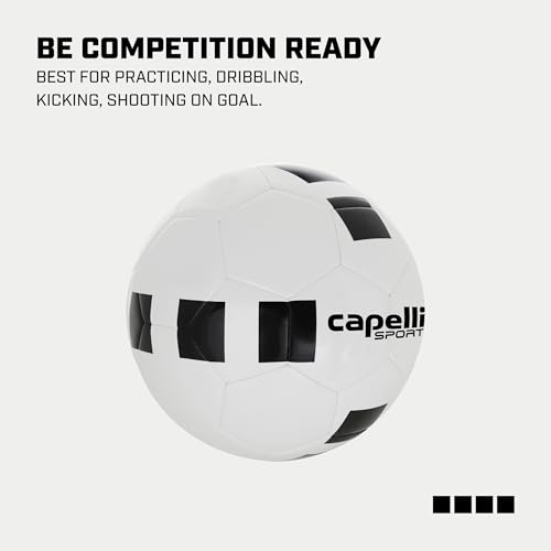 Capelli Sport Soccer Ball Sizes 4, 5 and Mini for Training, Practice Drills and League Play, Youth and Adult