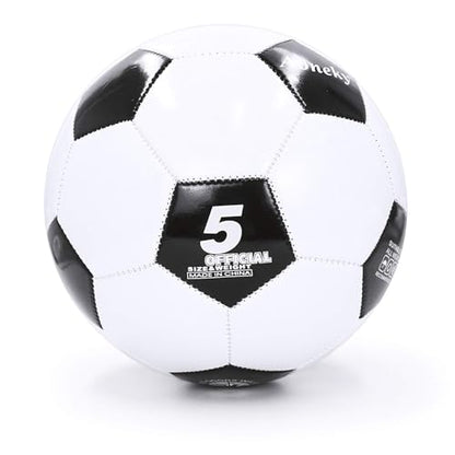 Aoneky Adult Size 5 Traditional Soccer Ball - Ships Deflated, Pump Included - color: White/Black, style: 5-Pack Deflated Ball with Pump