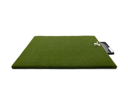 Dura-Pro Premium Turf Indoor/Outdoor Golf Mat. Bonus Tray + 3 Tees - style: Perfect Reaction 5'x5'-41mm Thickness