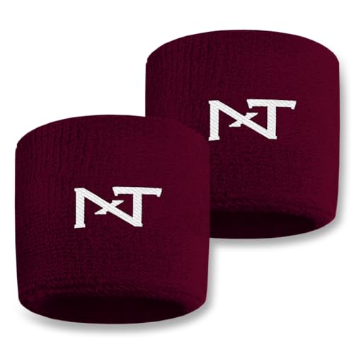 1 Pair Nxtrnd Sports Wristbands, Sweat-Absorbent Sweat Bands, Accessory for Football, Basketball, Tennis - color: Maroon