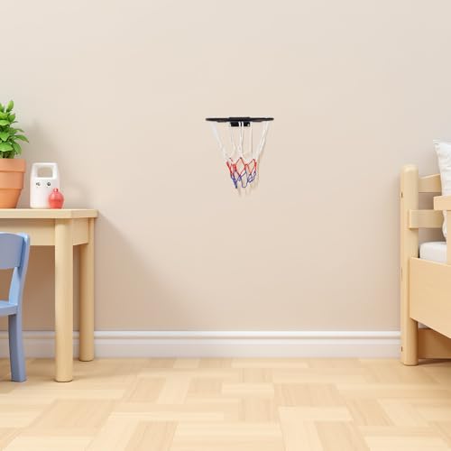 1 Set 9.8inch Basketball Rim - Replacement Breakaway Wall-Mounted Basketball Net with Hoop - Indoor Sport Goal Over The Door for Indoor Outdoor Playroom Or Living Room