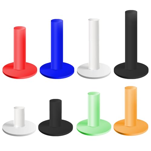Rubber Golf Tees for Mats & Indoor Golf Simulators - 8 Pack Mixed Size for Driving Range & Indoor and Outdoor Golf Hitting Mats (US Sizes, 8 Sizes) - color: Multiple colors