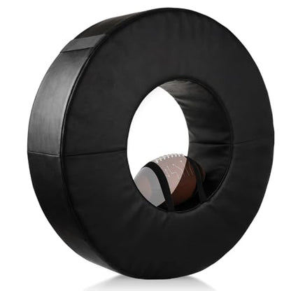 Football Tackle Wheel - Football Tackle Dummy Ring with Straps for Youth - High-Density Sponge and Waterproof PU Soccer Training Equipment for Blocking, Hitting Drills and Practice - size: 28 Inch