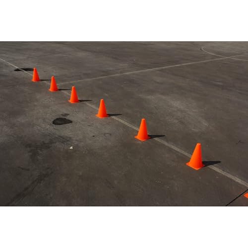 Juvale Motorcycle Practice Cones - 9" x 5.5", Orange, 12-Pack - Cones for Parallel Parking Practice & Training - Agility & Traffic Control for Sports & Parking Areas