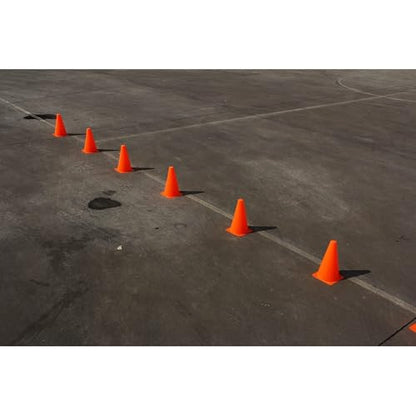 Juvale Motorcycle Practice Cones - 9" x 5.5", Orange, 12-Pack - Cones for Parallel Parking Practice & Training - Agility & Traffic Control for Sports & Parking Areas