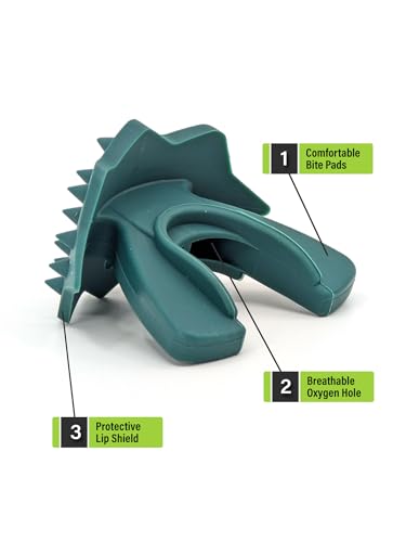 Loudmouth Football Mouth Guard - 3D SpikeSurge Football Mouthpiece with Strap, Fits Adult & Youth, Mouth Guard Football Accessories (Spartan Dark Green) - color: Spartan Dark Green