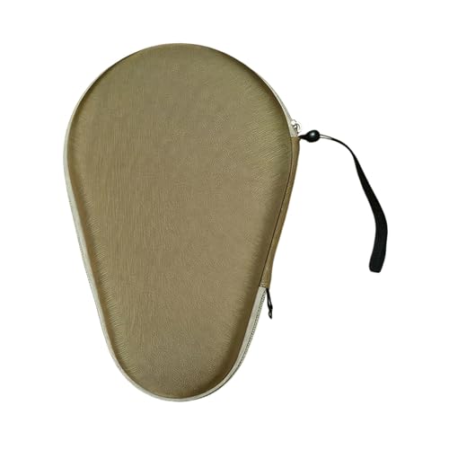 kowaku Table Tennis Racket Case Storage Bag Multi Scenario EVA Pouch Paddle Case Portable for Training Travel Competition, light brown, 28.5cmx19cm