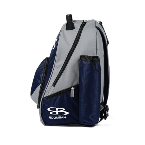 Boombah Tyro Baseball/Softball Bat Backpack - 20" x 15" x 10" - Holds 2 Bats up to Barrel Size of 2-5/8" - color: Gray/Navy_C23