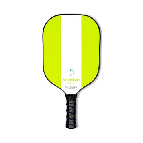 Swinton Pickleball Paddles, USAPA Approved Carbon Fiber Pickleball Paddle for Power, Control & Spin, Advanced Sweet Spot Textured Surface for Precision Shots Comfortable Anti-Slip Grip for Men & Women - color: Yellow