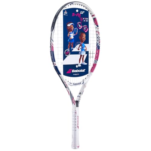 Babolat B’Fly Junior Tennis Racquets (Multiple Sizes) - color: White/Pink, size: 23 Inch