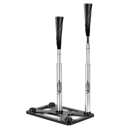 PLAYAPUT 5 Position Batting Tee,Hitting Tee Height Adjustable 24-46 Inch Baseball Tee with 2 Rubber Top,Aluminum Pole,Metal Base Softball Tee for All Players Practice Inside, Middle,Outside