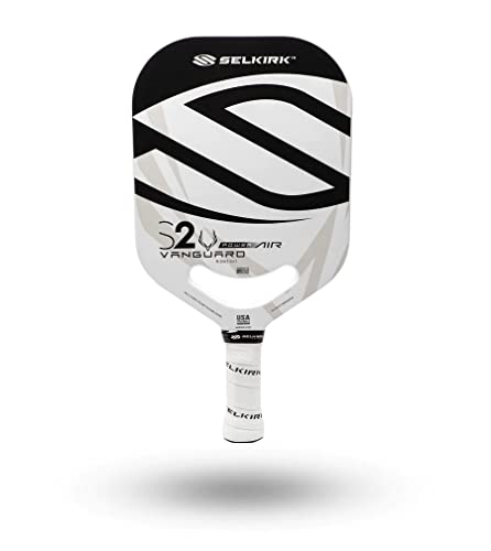 Selkirk Sport Vanguard Pickleball Paddle | Choose The Vanguard Power Air, Vanguard Pro or The Vanguard Control | Carbon Fiber Pickleball Paddles | 360 Proto Molding & Flexfoam Perimeter - color: Power Air | White & Black |Midweight, size: Midweight | S2