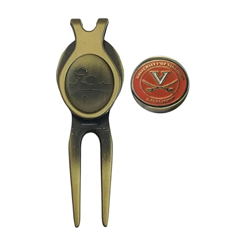 Divot Repair Tool Removable Magnetic Ball Marker-Best Divot Fixer - style: VIRGINIA CAVALIERS