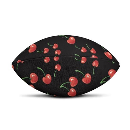 SYtrade Recreational Football Game Footballs PU Composite Leather Footballs for Training Indoor Outdoor - color: Red Cherry Black