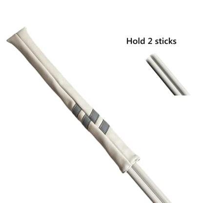 Classic Golf Alignment Stick Cover Headcover Holder 13in Hold at Least 2 Sticks - White, Light Blue, Black Soft Synthetic Leather Well Made