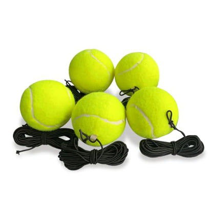 5Pcs Tennis Balls Beginner Training with Elastic String Rebounds Practice Tool Easy to Use and Tennis Trainer Replacement Tool
