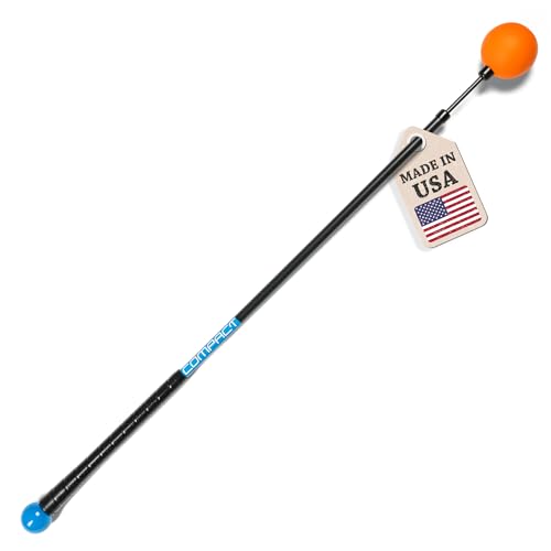 Orange Whip Golf Swing Trainer Aid Patented & Made in USA for Improved Rhythm, Flexibility, Balance, Tempo, and Strength *American Made* - style: Compact - 35.5"