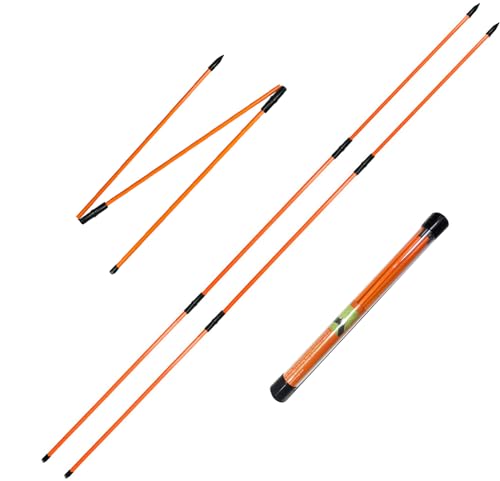 Golf Alignment Sticks (Pack of 2) 48-inch Collapsible Golf Alignment Sticks for Aiming,Putting,Full Swing Trainer,Posture Corrector,Portable Golf Training Equipment with Tube Case