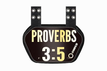 O Shield Golden Cross Chrome Football Back Plate, Lower Back Pads for Football Players, Rear Protector, Cross Series - size: Youth (Weight less than 180 Pounds), style: Proverbs White