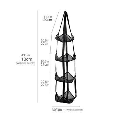 Ball Storage Rack Wall Mounted Hanging Ball Holder Indoor 4 Layer Multi-sport Ball Storage Organizer for Basketball Soccer Balls Volleyball Football Garage Home Room Basement Playroom