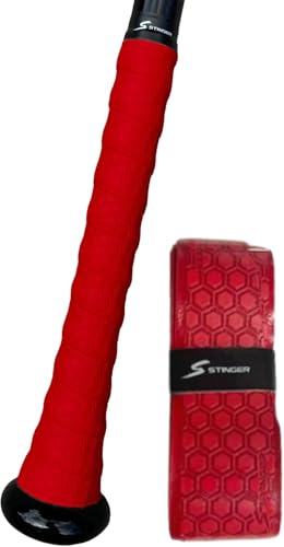 Stinger Sports Premium Polymer Bat Grip (Baseball and Softball) - color: 3-Pack: Red/White/Royal Blue