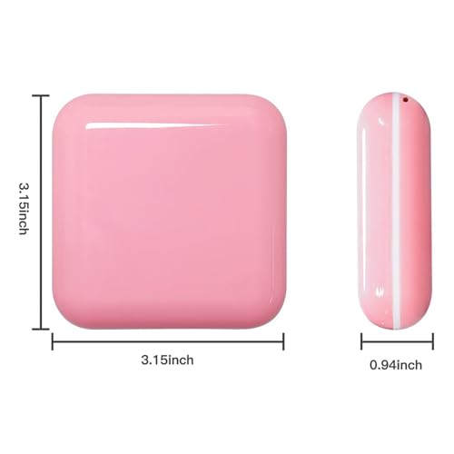 Retainer Case,Cute Mouthguard Case with Mirror,Slim Night Mouth Guard Case with Lid Hinge,Aligner Case,Inner Size 2.56, 2.36, 0.79inch - color: Pink