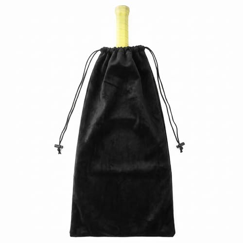 34×80cm Tennis Racket Cover Bag, Soft Velvet Tennis Racket Drawstring Bag, Black Anti-Scratch Tennis Racket Storage Pouch for Daily Sports, Training, Tournament Travel Protection