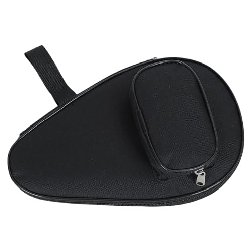 Table Tennis Paddle Cover - Portable Racket Storage Bag with Ball Bag, Protective Holder, Paddle Case Organizer, Pong Accessories for Travel, Home, or Training, Long Tail Sports Gear - color: Black