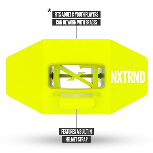 Nxtrnd Two Football Mouth Guard, Football Mouthpiece with Strap, Fits Adult & Youth (Neon Yellow) - color: Neon Yellow