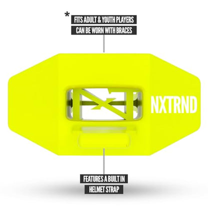Nxtrnd Two Football Mouth Guard, Football Mouthpiece with Strap, Fits Adult & Youth (Neon Yellow) - color: Neon Yellow