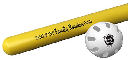 Personalized Plastic Bat & Ball Combo Gift - color: Family Reunion
