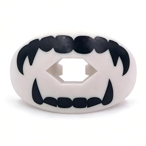Sports Mouth Guard - EVA Reusable Teeth Protector for Boxing, MMA, Rugby & Sports Training，Rugby mouthguard (White Fangs) - color: White Fangs