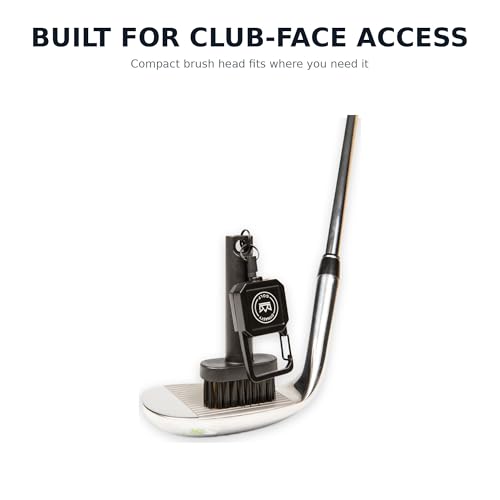 Mini Golf Club Brush, Retractable Golf Brush for On-Course Club Face Cleaning, Compact Clip-On Golf Bag Brush, Portable Golf Club Brush