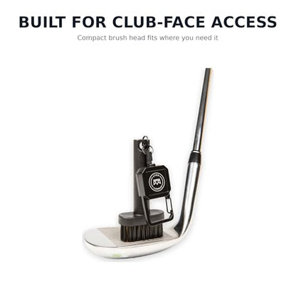 Mini Golf Club Brush, Retractable Golf Brush for On-Course Club Face Cleaning, Compact Clip-On Golf Bag Brush, Portable Golf Club Brush