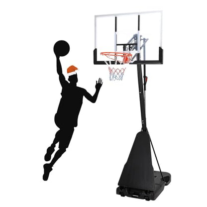 GarveeLife Basketball Hoop Outdoor 5.2-10 ft Portable, 47 in Shatterproof Backboard & Rebound Plate & Quick Adjustable Basketball Goal System for Kids/Adults in Swimming Pool/Driveway/Backyard