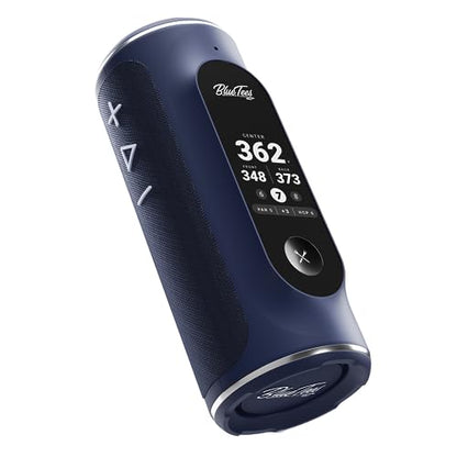 Blue Tees Golf Player+ AI-Powered GPS Speaker - Touchscreen Display, 10+ Hour Battery, 40,000+ Courses, Visual & Audible Distances, Hazard Detection, IPX7 Waterproof (Navy) - color: Navy