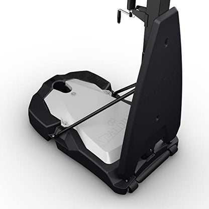 Spalding Ultimate Hybrid Portable Basketball Hoop | Adjustable Height from 7.5' to 10' in Infinite Increments | Arena Slam Breakaway Rim - color: 54" - Glass Backboard - Black