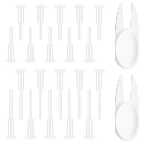 20 Air Stopper Plugs with 2 Removal Tools, Yoga Ball Replacement Plug Kit for Exercise Balls, Pilates Balls, Stability Balls, Fitness Ball Valve Stoppers for Inflatable Beds & Pool Floats