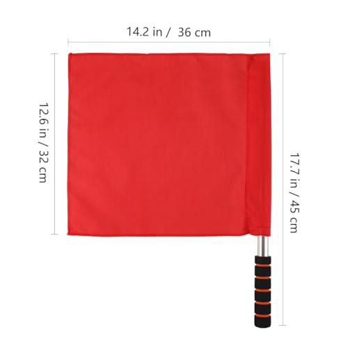 4Pcs Sports Referee Flags, Stainless Steel Pole with Sponge Grip, High Visibility Signal Tool for Soccer Football Volleyball Track Competition