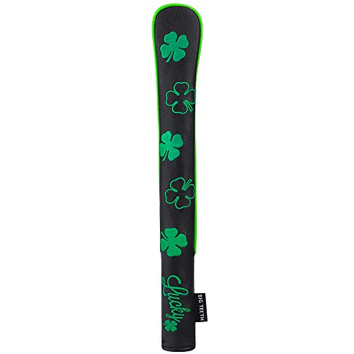 Big Teeth Golf Alignment Stick Covers Training Aid Case Holds 2 Sticks Lucky Clover Pattern - color: Black