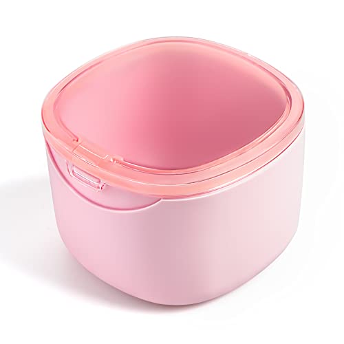 Denture Bath Case, Retainer Cleaning Box, No-Leak Denture Case, Mouth Guard, Night Guard and Retainer (pink) - color: Pink