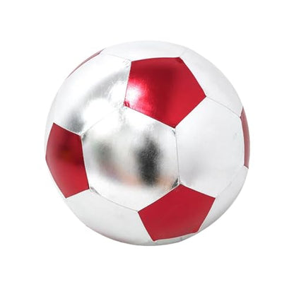Inflatable Soft Football, Simulation Soccer Ball, 9.84 Inches Beach Toy with Leakproof, Elastic PVC Spheres, Indoor Play Toy with Bounce Design, Blow Up Football for Outdoor Use - color: Cloth Red
