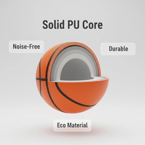 Silent Basketball Size 6 28.5" Airless Indoor Basketball for Training, Perfect for Home Use, Apartment, Gym - Real Feel & Weight 20.5-21oz, 80% Quieter, Girls' Basketball Gifts Brown