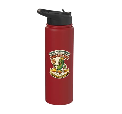Third-Shot Drop Ironic Pickleball Hobby Player Stainless Steel Insulated Water Bottle - color: Red