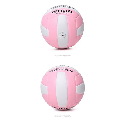 ABAJI Volleyball Official Ball Thicker PU Waterproof Anti-Explosion 15+ Years Kids Girls Boys Indoor Training Game Outdoor Sand Beach Pool Play Pump Needle - color: Pink