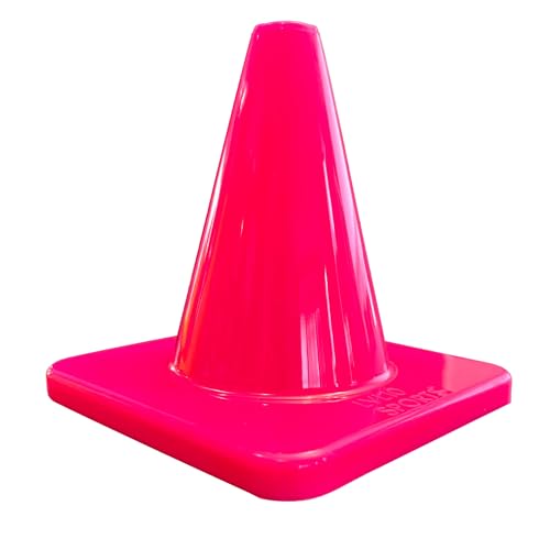 LVL10 Pro Training Cones - 6" Soccer Training Cones for Sports - for Basketball, Football, Basketball and Agility Drills - Soccer Field Markers That Won't Crack, Slide or Fly - color: Pink, style: 20 Pack